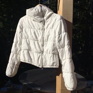 Bcbg asymmetrical puffer jacket. Size sm
